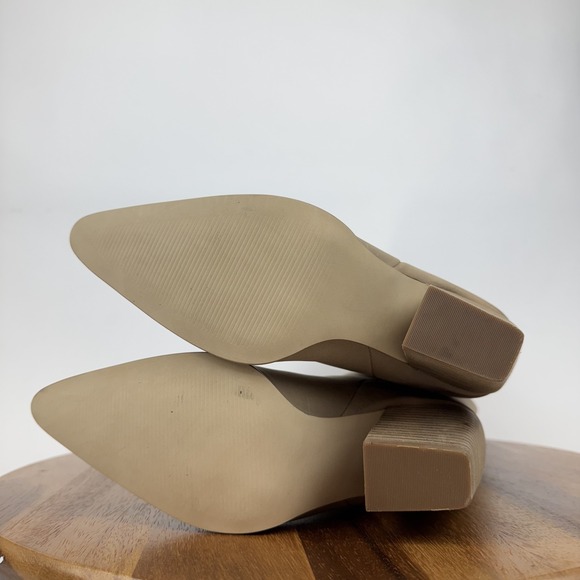 New Womens Steve Madden Croft Beige Leather Heeled Riding Boots Size 5.5 M NWOB - Picture 10 of 11